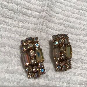 Sparkling Gold and Iridescent crystal Earrings
